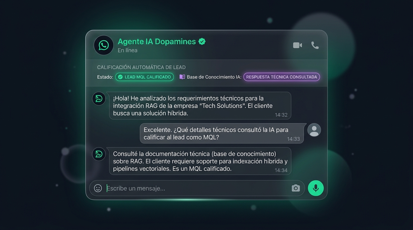 Dopamines IA Lead Scoring y RAG Soporte B2B en Español